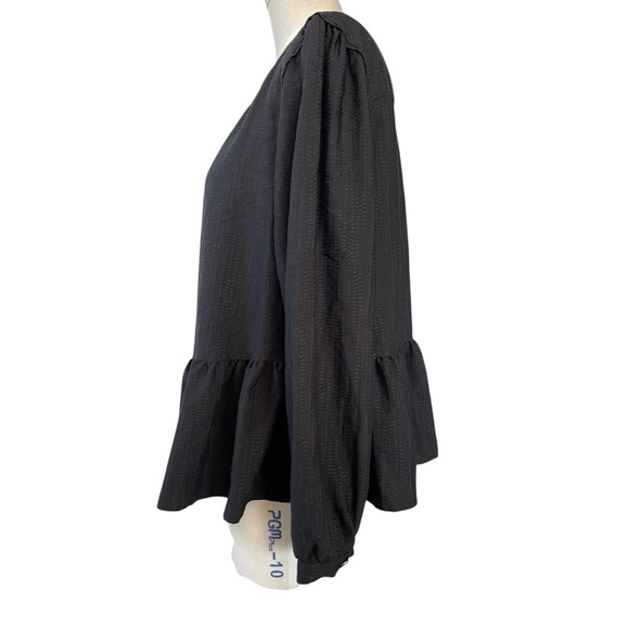 ❤️ Anthropologie x Maeve ‘Iris’ Black Peplum Top - Picture 4 of 9